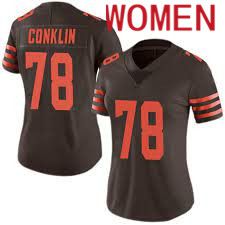 Women Cleveland Browns 78 Jack Conklin Nike Brown Player Game NFL Jerseys